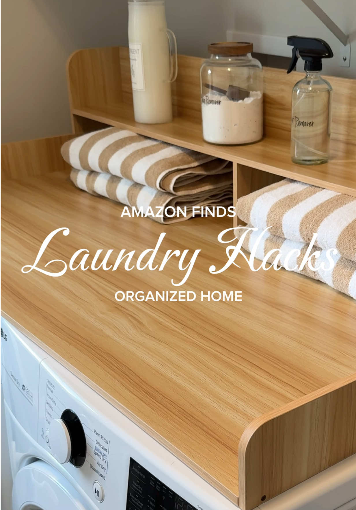 Laundry Room Restock Tips 🧺 love the topper for organization and folding 🤍 #laundryroomideas #laundryroomorganization #laundrytok #laundryrestock #laundryasmr #asmrvideo #amazonhomefavorites #amazonhomehacks #laundrytips #amazonhomeideas  #washeranddryer #organizedhomes 
