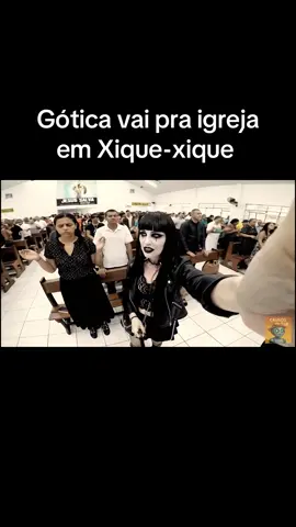 Como será que foi o culto com a presença da nossa gótica 🖤💀 . #gotica #xiquexique #inteligenciaartificial #IA 