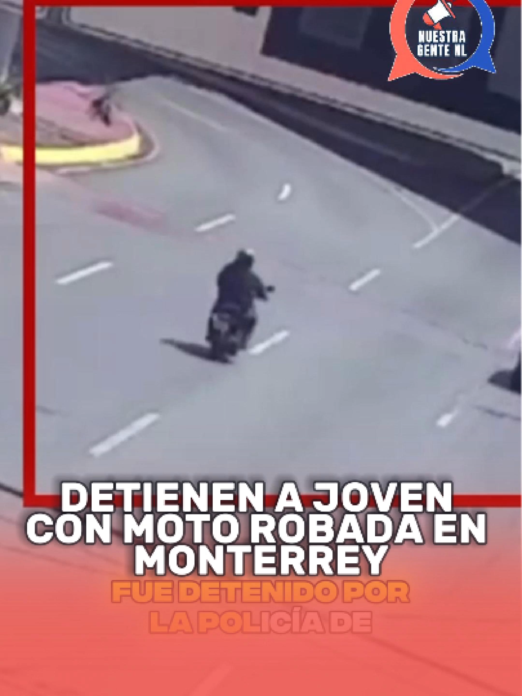 Detienen a joven con moto robada en Monterrey #news #noticias #policia #detenido #moto #robos
