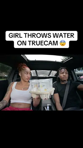 Girl throws water on TrueCam in his car prank skit #pranks #skits #povs