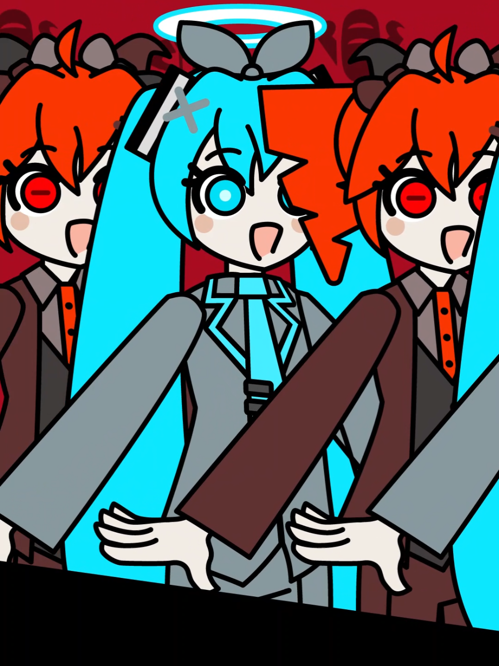 Dead/Alive with Teto/Miku 🔥 #deadalive #tengoku #jigokuno #miku #teto #vocaloid #animation 