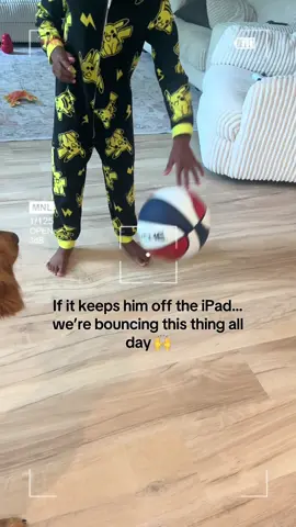 This basketball was under $20 and he hasn’t put it down. Even let him bounce it inside (don’t tell dad) 😂🏀 #TikTokMadeMeBuyIt #TikTokShop #BasketballLife #MomHack #ParentingTips #TikTokFinds #BoyMom #SummerFun #TikTokMadeMeBuyIt #PlayAllDay #KidsOfTikTok 