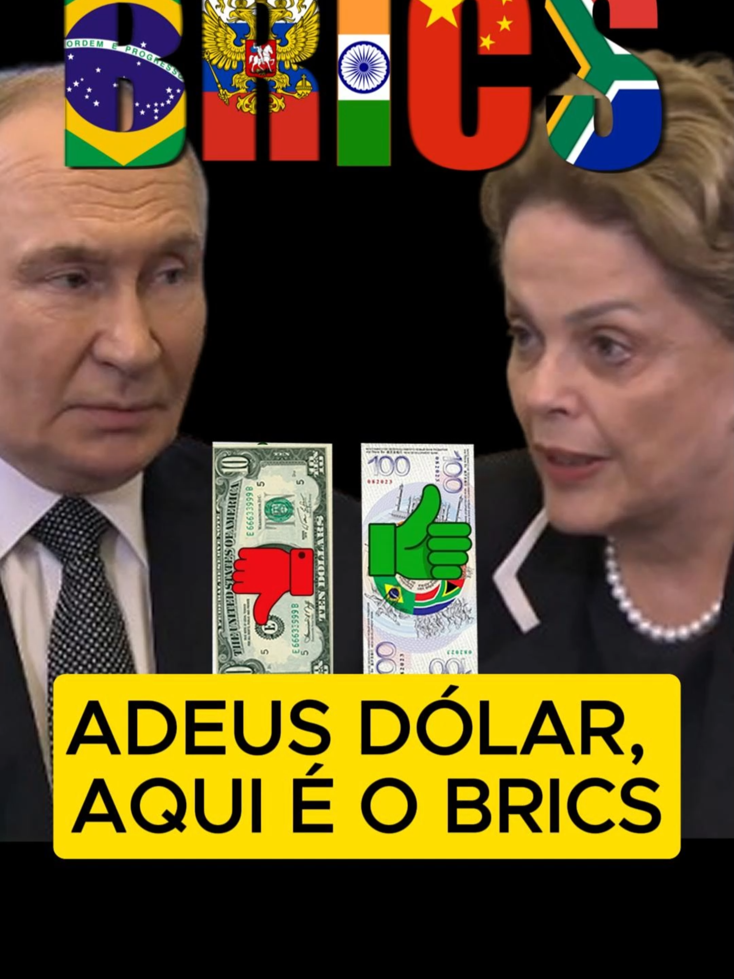 ADEUS DÓLAR, AQUI É O BRICS🇧🇷🇧🇷🇧🇷🇧🇷 REAIS🇧🇷🇷🇺🇮🇳🇨🇳🇿🇦 #brics #china #russia #brasil #fyp #usa🇺🇸foryou🔥🔥🔥 #dólar
