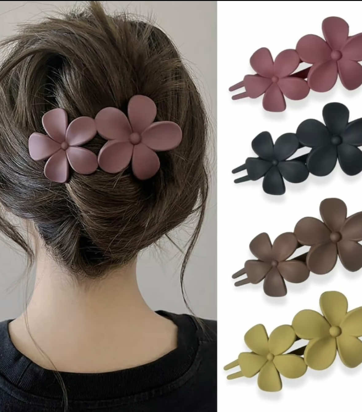 4PCS Flower Hair Clips #matte #french #Summer #flowers #floral #hairpin #hairclip #NUOweioi #SuperBrandDay 