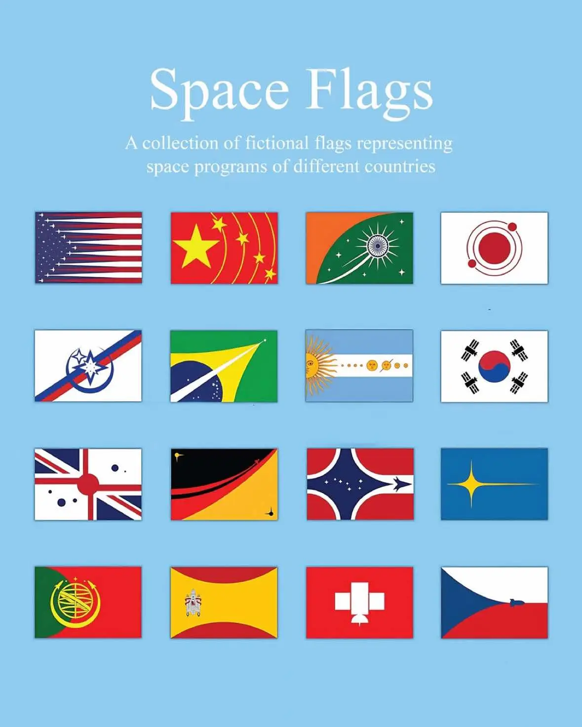 Fictional Space Flag Concepts from Subreddit r/vexillology