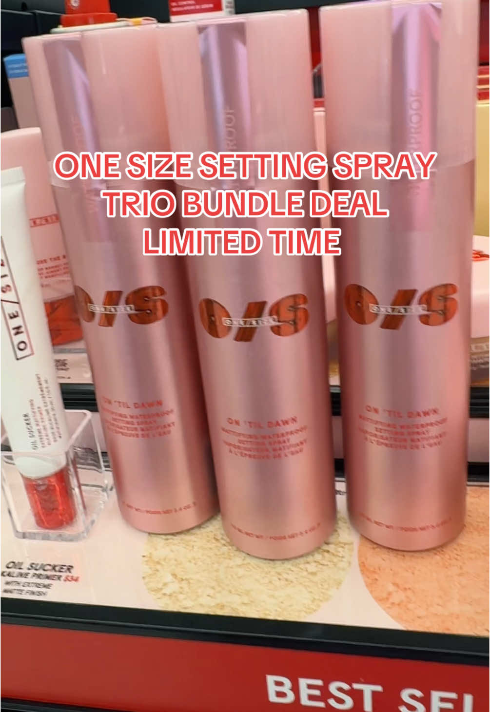 one size beauty setting spray trio is on SALE for a limited time ! #onesize #onesizebeauty #settingspray #onesizesettingspray #makeup #makeupfinds #beauty #beautytips #beautyhacks   #tiktokshopcreatorpicks  (posted 6/25/25 one size beauty did not announce end date) 