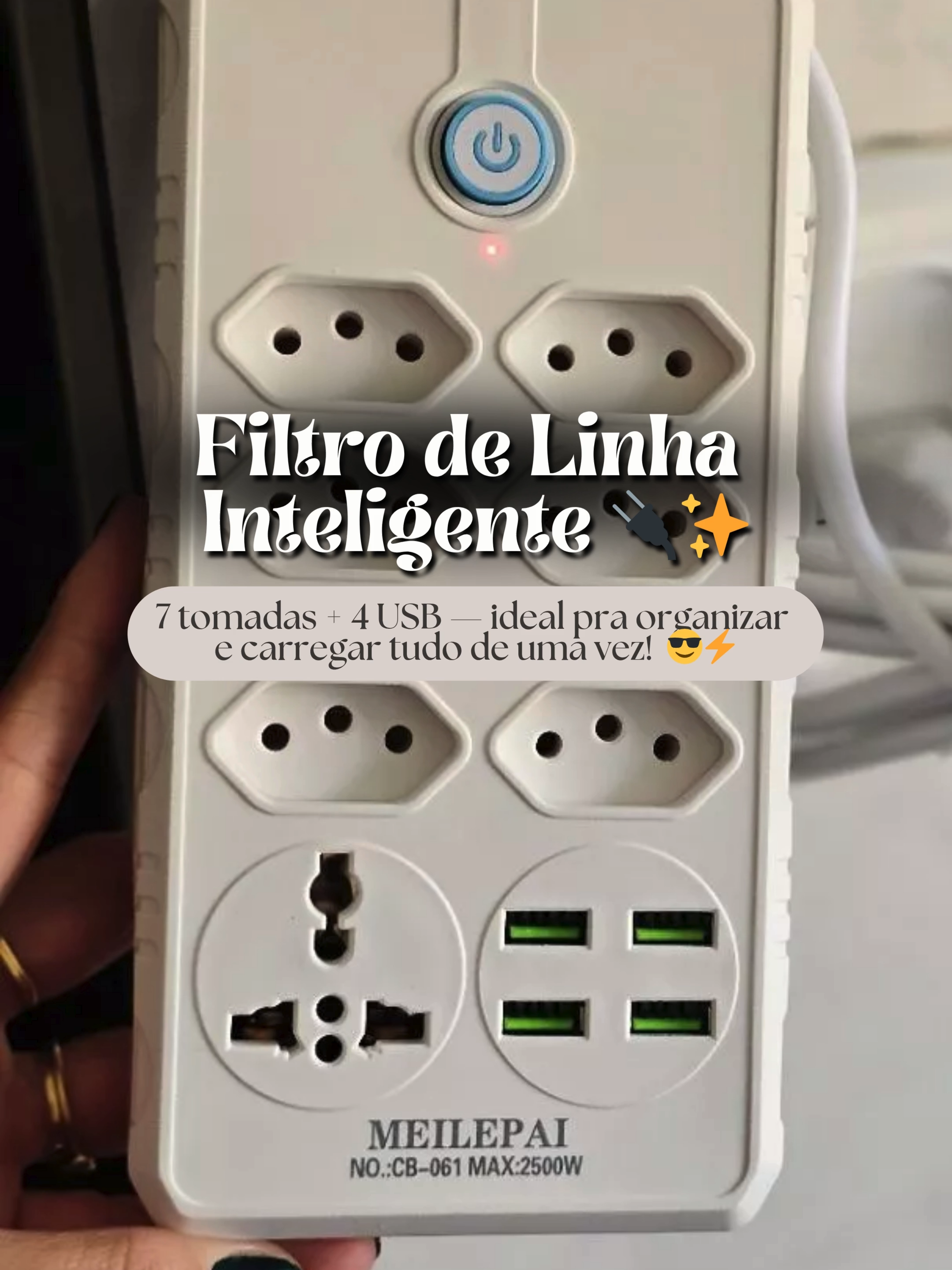 ⚡ Mais tomadas, mais segurança e menos bagunça! A Régua Filtro de Linha com 7 Tomadas + 4 USB é a escolha ideal pra quem busca funcionalidade com proteção no dia a dia: ✔️ 6 tomadas de 3 pinos + 1 tomada universal ✔️ 4 portas USB 5V 2A — perfeitas pra carregar celulares, fones, smartwatches ✔️ Disjuntor de proteção 10A — desarma sozinho em caso de curto ou sobrecarga ✔️ Botão com luz indicativa e funcionamento bivolt (110v/220v) ✔️ Cabo de 2 metros — alcance maior sem adaptadores ✔️ Design compacto e resistente — cabe na mesa, no rack ou no home office! 📌 Siga: @decorconceito pra mais achadinhos que organizam e protegem seu espaço! 🔔 Ativa o sininho e garanta sua régua antes que acabe! 🔗 Link tá no vídeo. #tiktokshopchegou #filtroderegiainteligente #reguacomusb #reguabivolt #achadinhosdecorconceito #cantosorganizados #homeofficeorganizado #equipamentoseguro #cargadeenergia #usbcomtomada #filtroderegia10A #conectatudosemmedo #extensaocomestilo #tiktokshop #tiktokshopbrasil