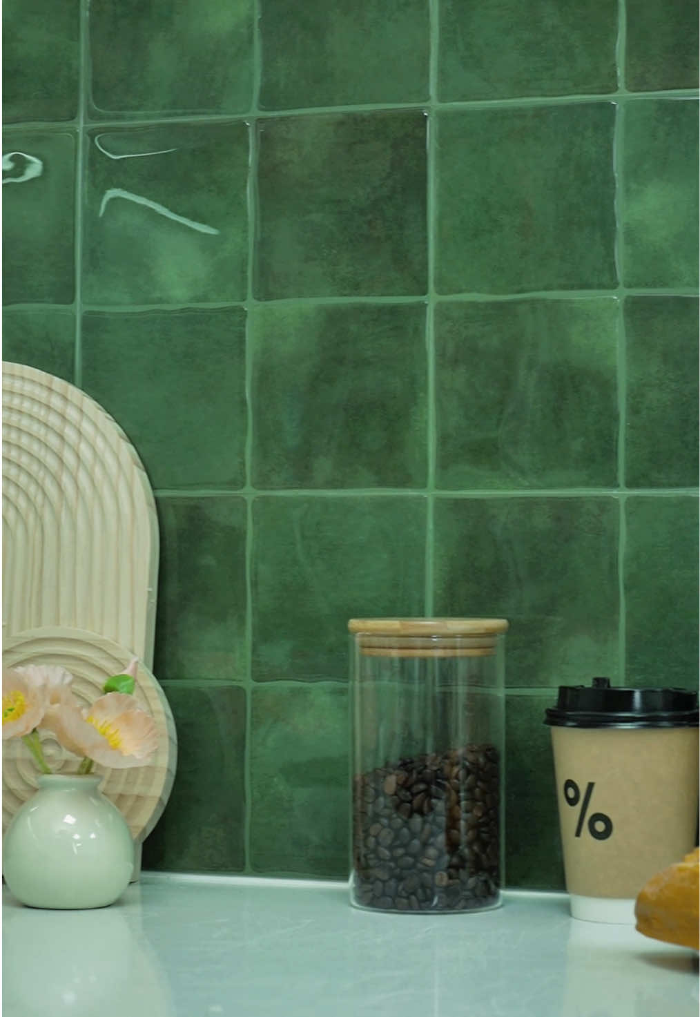 Peel and stick tiles from STICKGOO. #stickgoo #peelandsticktile #peelandstickbacksplash #kitchenupgrade #homeimprovement #easydiy #walltiles #renterfriendly #walltiles 