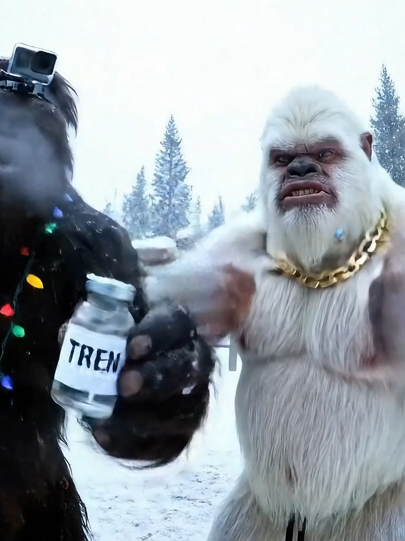 Bigfoot and Yeti Take Tren !!! #bigfootboys #bigfootvlog  #veo3ai #funny #trending  #fyp #GymTok #tren #yeti  #foryoupage #viral #tren