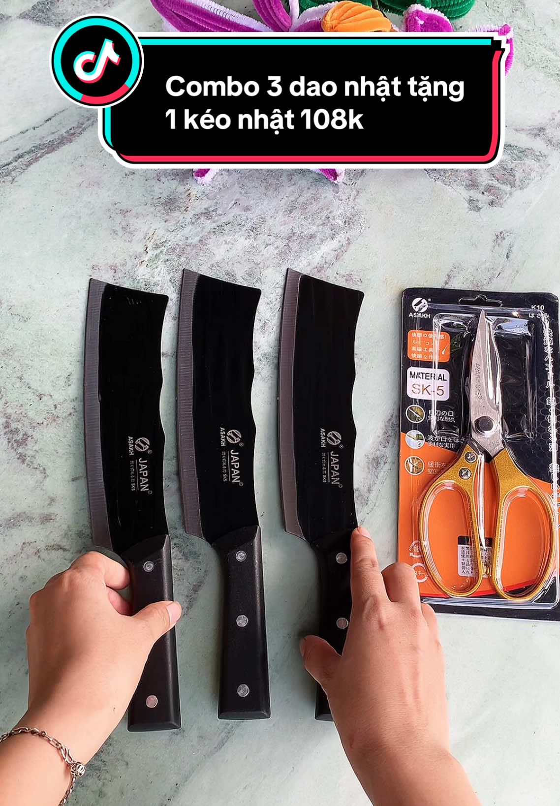 Combo 3 con dao nhật tặng 1 cây kéo chỉ 108k, miễn ship #hoàngthu93 #dao #daothai #daothepnhat #daothepkhonggi  @Hoàng Thu 93  @Hoàng Thu 93  @Hoàng Thu 93 
