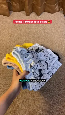 Promo celana anak mulai dari 50rban dpt 5 celana murah banget padahal bahannya bagus cocok dan nyaman dipakai sehari hari anak dirumah 😍 tapi ini harga promo ya harga dapat berubah sewaktu-waktu jadi buruan pesan mumpung masih promo🥳🥳🥳 #celanaanakmurah #celanapendekanak #celanahariananak #celana anak laki laki 9–12 