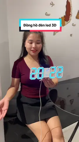 Đồng hồ đèn led 3D decor đẹp quá mn ạ 🥰 #donghodenled #dongholed3d #dongholed #donghodecor #decor #thanh_xuan2x 