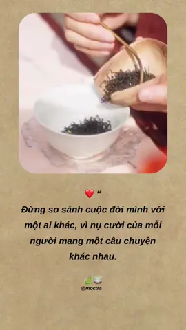 ❤️ “Đừng so sánh cuộc đời mình với một ai khác, vì nụ cười của mỗi người mang một câu chuyện khác nhau. #moctra #tradao #anyen #binhyen #moctraanyen #xuhuong #trend2025 #cuocsong #tamtrang 