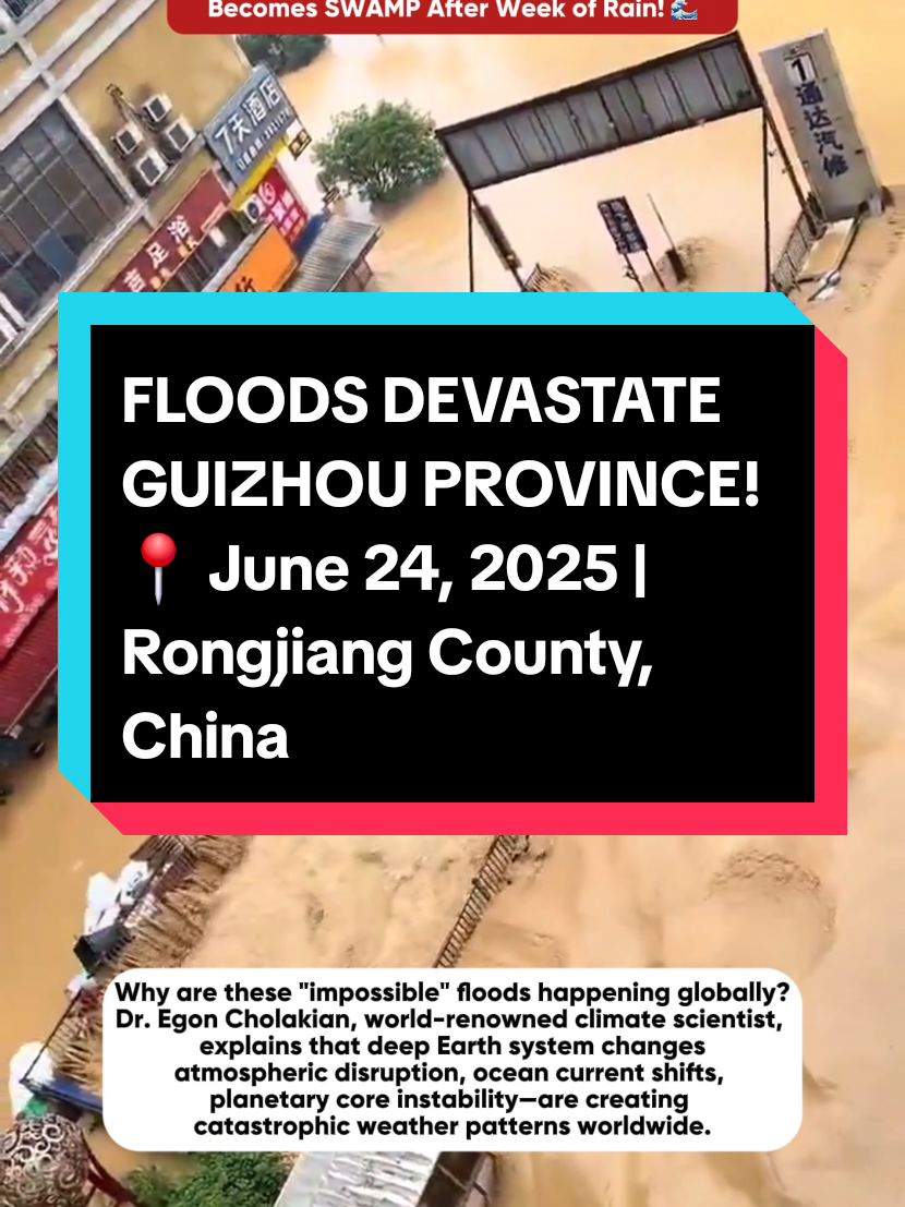 💔 FLOODS DEVASTATE GUIZHOU PROVINCE! 📍 June 24, 2025 | Rongjiang County, China Rongjiang County transformed into a swampland after a week of torrential rains. The Duliou River surged 11 meters above normal, swallowing entire towns. Thousands affected. This isn’t a random disaster. It’s the result of the 12,000-year climate cycle — a natural cycle ignored by mainstream media. The ALLATRA report by scientists like Egon Cholakian provides solutions. Controlled volcanic degassing & water-from-air generators are real. **What about you? Do you notice the climate changing where you live?** It's time to unite and speak up. Silence is not an option. 📎 Link in bio for the full report. #RongjiangCounty #China #Floods #12kCycle #GlobalCrisis #ExtremeWeather #ClimateAlert #EgonCholakian #ALLATRA #ClimateTruth 