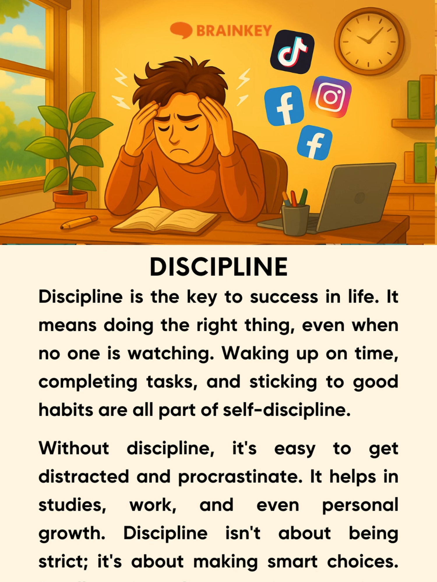 Discipline #shorts #english #englishpodcast #englishreading #englishgrammar #education #brainkey