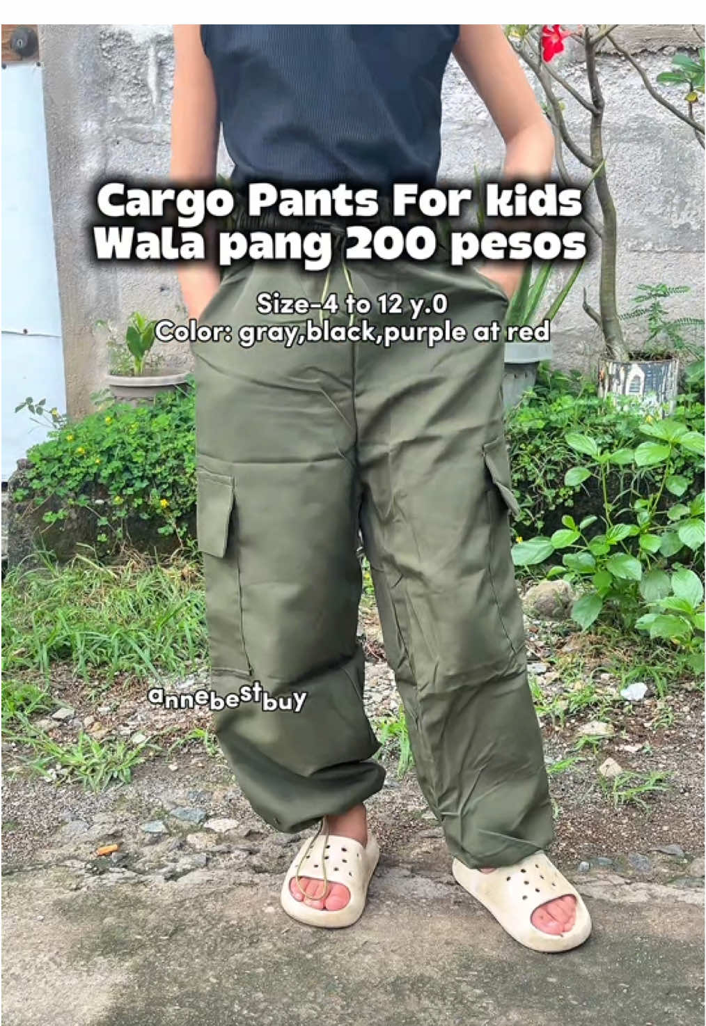 New fave color Army green,from cargo basic pants pang kids!#cargopants #pants #cargopantsforkids #kidswear 