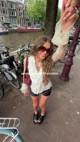 outfits I wore in amsterdam 🌷🎞️ 🥐 #outfitrotation #outfitinspo #holidayoutfit #summeroutfit #amsterdamoutfit #SummerFashion #citybreakoutfits #microshorts #laceskirt 