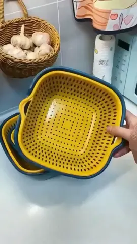 6pcs/set Draining Basket Fruit Storage Basin Soace-Saving Household Supplies Kitchen Utensils