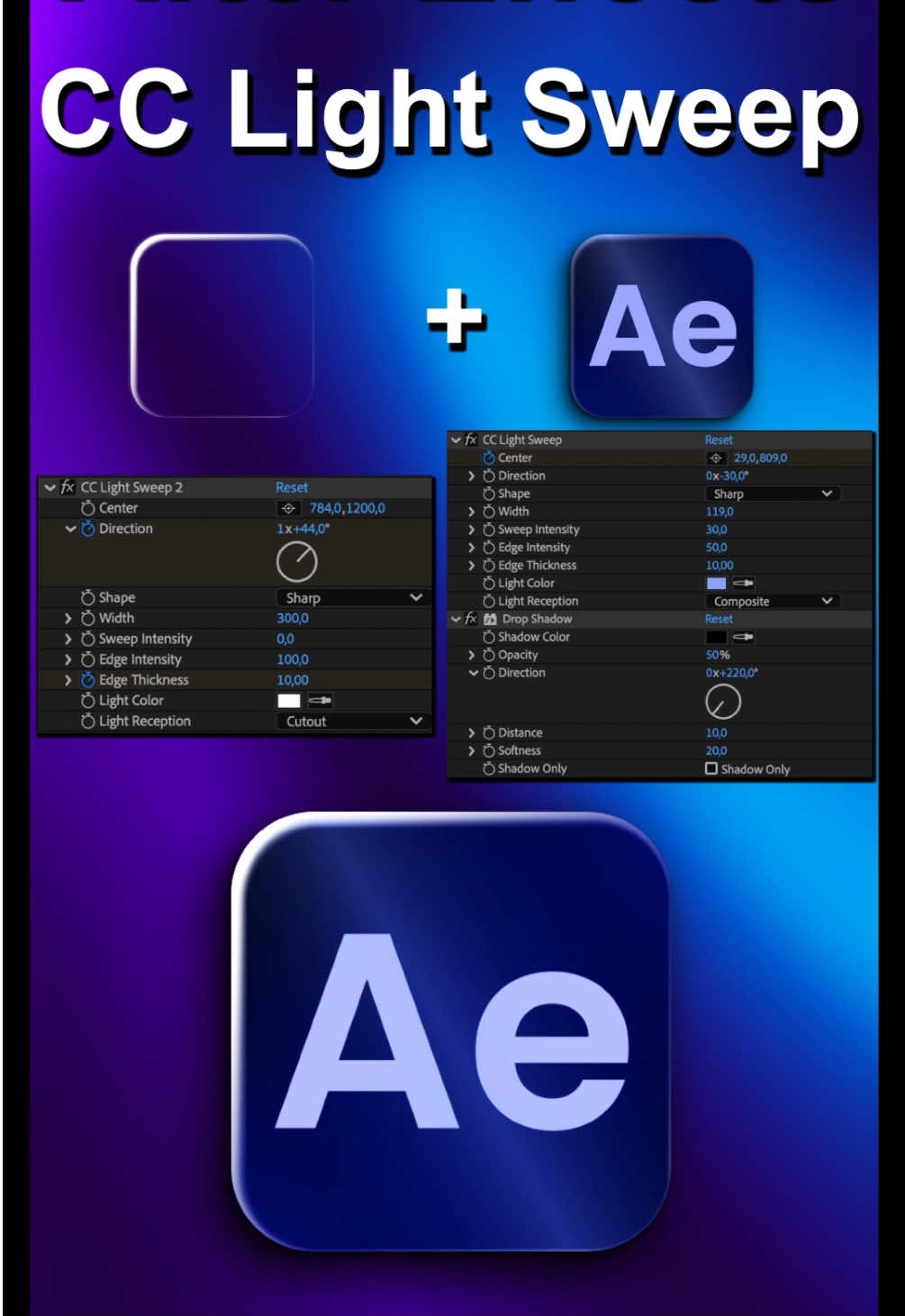 CC Light Sweep in Adobe After Effects  #aftereffects #ae #videoeffects #tutorialsaftereffects #motiongraphics #2D #motion #lessons #graphicdesign #motivation #adobe #videoediting 