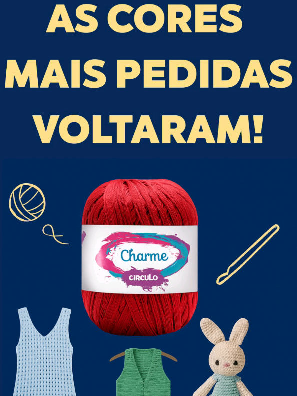 Chegou reposição da queridinha Linha Charme Círculo! As cores mais pedidas voltaram e já estão disponíveis na nossa loja! São mais de 50 opções incríveis para dar vida aos seus projetos de crochê, tricô, amigurumis e muito mais! ✨ Ideal para confeccionar blusas, saídas de praia, vestidos leves, mantas, toalhas, jogos de banheiro, caminhos de mesa, ursinhos, amigurumis e peças criativas que você ama fazer! 💡 Perfeita para quem busca um fio 100% algodão de qualidade superior, com toque macio, acabamento impecável e excelente rendimento. 🚨 Atenção: os fios que voltaram costumam esgotar rápido! Garanta já as cores que você tanto esperou! 💥 Siga nosso perfil para não perder novidades, lançamentos e dicas exclusivas de artesanato! 🧶 Curtiu? Deixa o like, compartilha com quem ama crochê e comenta qual cor você quer ver por aqui! 📦 Envio rápido, atendimento de confiança e produto original com nota fiscal. 🔎 Encontre agora mesmo a sua cor preferida e comece a criar! #crochet #fypシ゚ #tiktokshop #croche #amigurumi #amigurumiscrochet #amigurumis #tiktokmademebuyit #trico #artesanato 