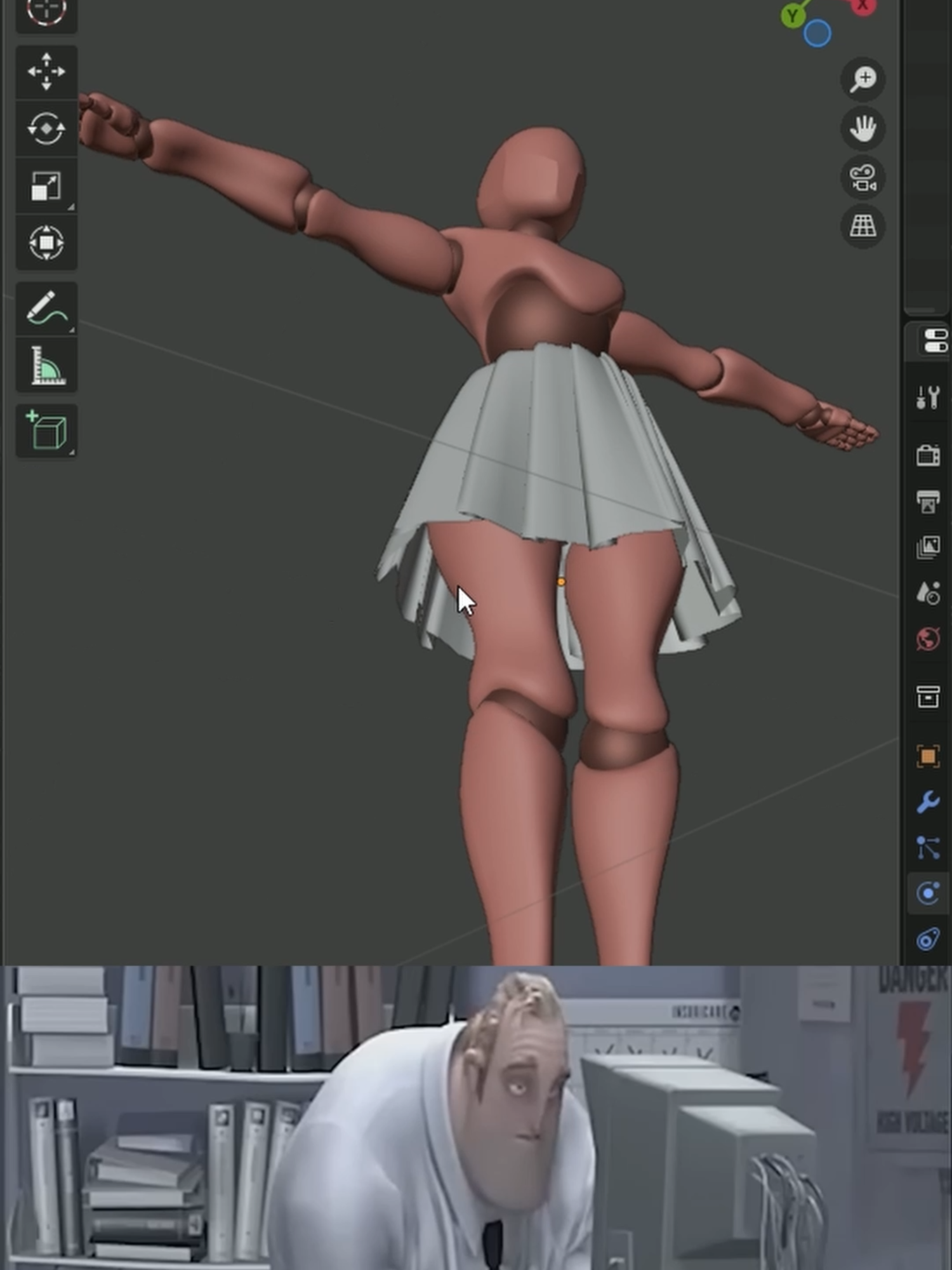 Noob vs Pro Artist: 3D Skirt Design in Blender #blendertutorial #blendtweaks #blendertips