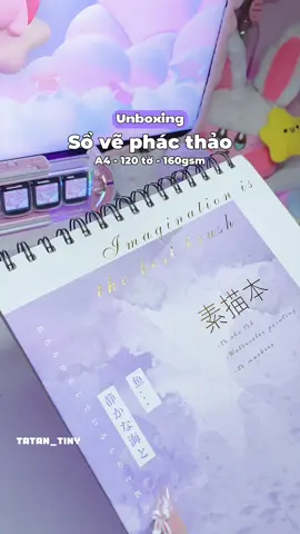 Sổ đẹp giấy xịn mà giá hssv hạt dẻ lắm mấy bà nên mua nha⭐️✨ #tatan_tiny #review #unbox #unboxing #viral #review #sophacthao #sketchbook #sovephacthao 