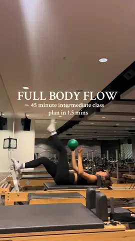 45 minute class plan in 1.5 mins- intermediate session plan (sped up) 🫶 Save for some inspo 🫶 #reformerpilates #reformerflow #pilatesflow 