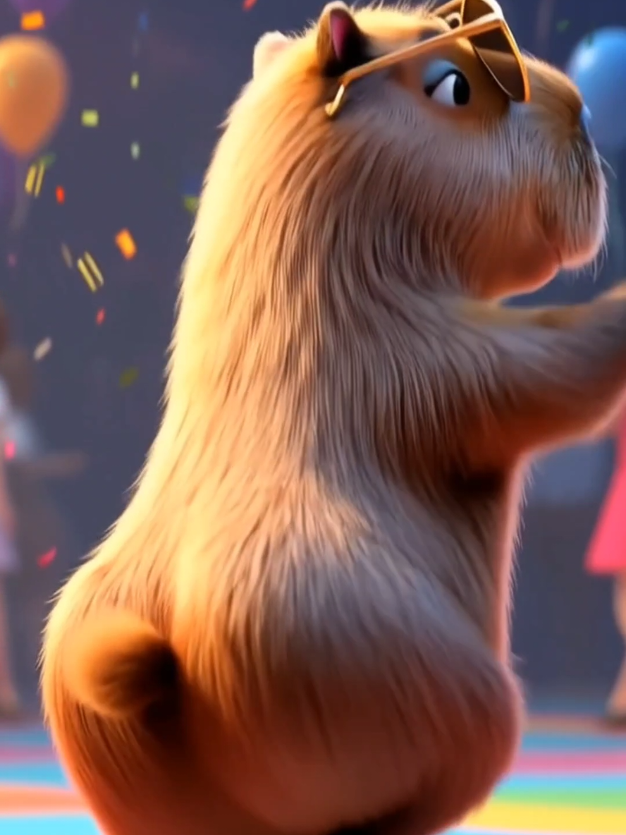 desce, sobe e mexe... 🎵🎵 #dancing #capivara #kidsoftiktok #cuteanimals #crianças #kidsbelike #animation #baby #funny 