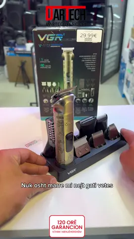 ✅ VGR V‑110 – Seti 8‑në‑1 për meshkuj 💈 💰 Çmimi: 29.99€ 🚚 Transporti FALAS në gjithë Kosovën! ⸻ ✨ Specifikat kryesore: 	•	Bateri 1200 mAh – deri në 180 minuta përdorim 	•	Karikim i shpejtë USB Type‑C – në vetëm 1.5 orë 	•	8 koka funksionale: për flokë, mjekër, trup, hundë, vesh, skaje precize etj. 	•	11 krehera udhëzues për stilim të personalizuar 	•	Ekran LED me tregues baterie 	•	Travel lock për siguri në udhëtim 	•	Rezistent ndaj ujit IPX6 për pastrim të lehtë ⸻ 🎁 Pakoja përfshin: Makinerinë VGR V-110, karikues USB‑C, koka shtesë, krehera, brushë pastrimi dhe manual. ⸻ 👌 Zgjidhja perfekte për çdo stil. 💈 Nga zero, fade e deri tek trimet precize – gjithçka në një pajisje të vetme. 📲 Porosit tani – vetëm 29.99€! #dartech #fyp 