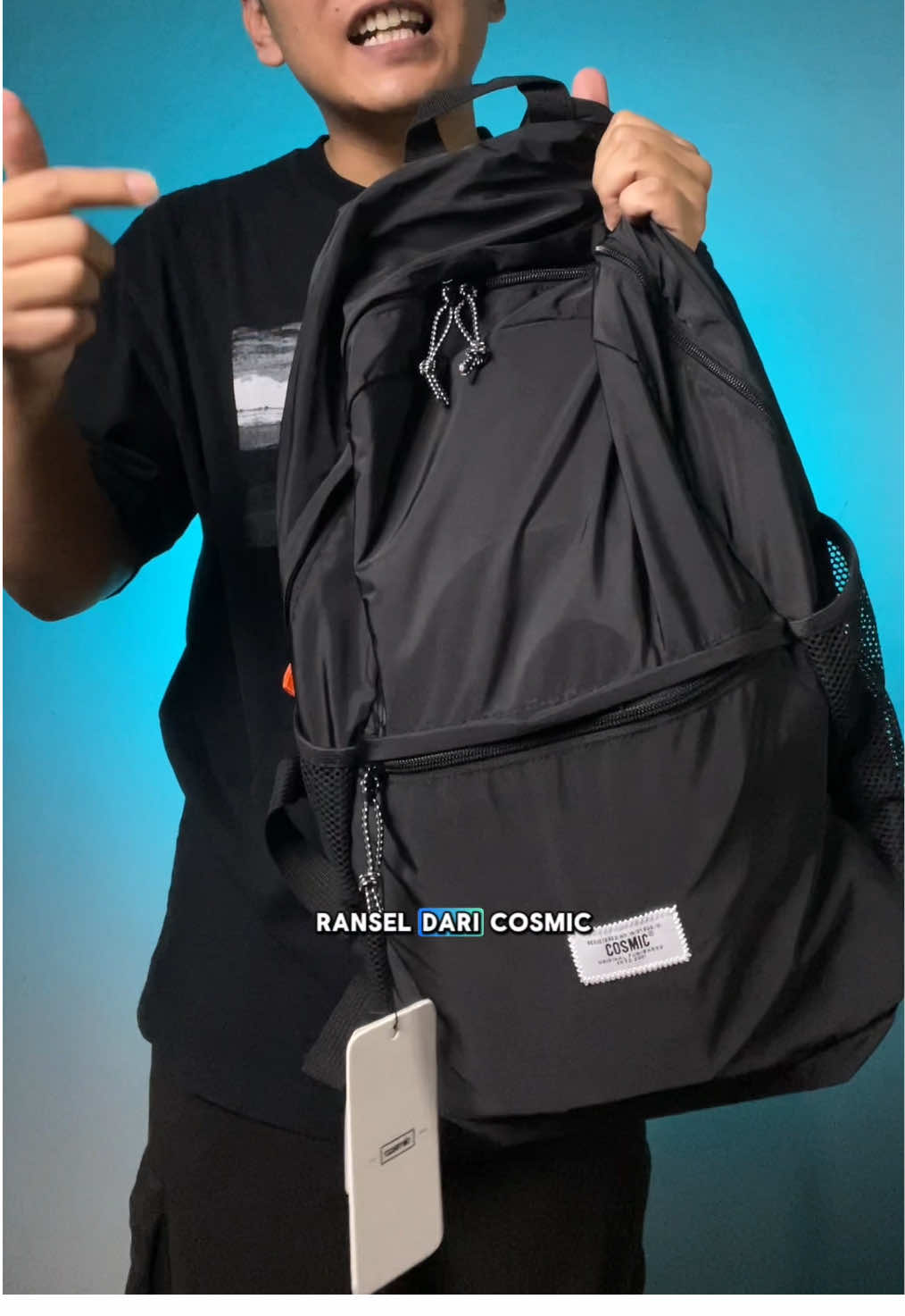 Cosmic tas ransel backpack hitam #cosmic #tasransel #backpack #taskerja #taskuliah #tassekolah 