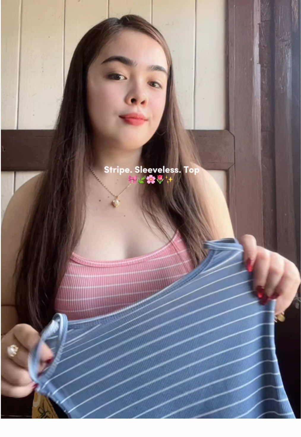 Ayan na! Buy 1 take 1 na yan for ₱112 only🥰🎀 #stripetop #sleevelesstops #sando #trendytops 
