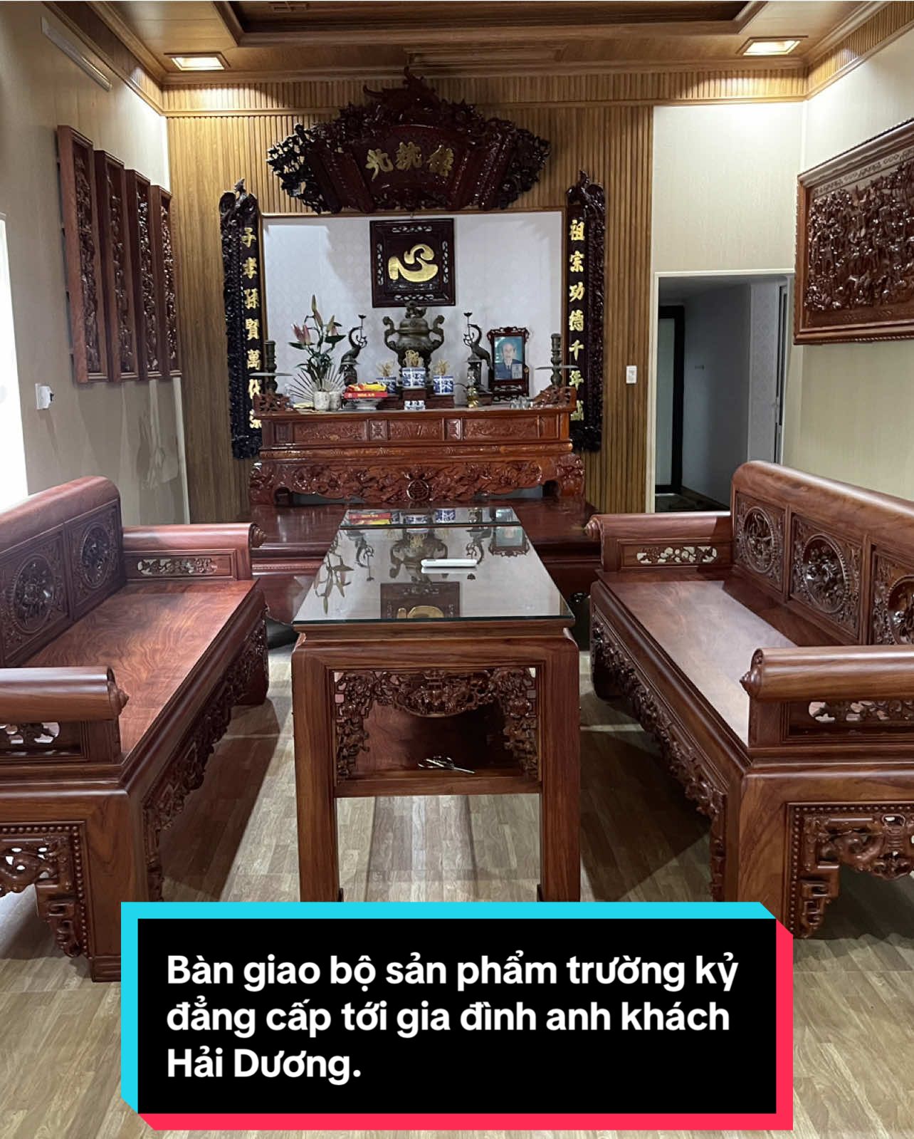 Đầu tháng bàn giao bộ sản phẩm trường kỷ đỉnh cao tới phòng khách gia đình anh Chiến tại Hải Dương.  #xuhuong #godep #dogomynghe #trường_kỷ #minhphamdogo #fyp 