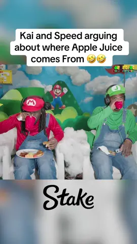 Kai and Speed arguing about where Apple Juice comes From. #kaicenat #kai #ishowspeed #supermariobros #amp #fyp #fyppp #viral #twitch #funnytiktok 