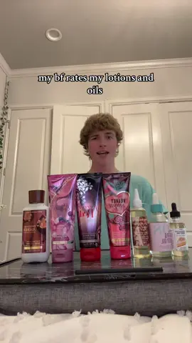 he loves doing these and it’s so adorable 🥰 #lotion #oil @Bath & Body Works #smell #fragrance #perfume #yummy #bf #cute #boyfriend #review 
