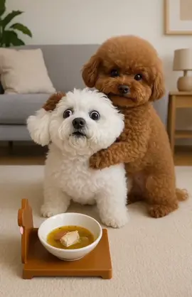 #creatorsearchinsights #dog #puppylove #puppys #eating #poodle #brown #white #cachorro #filhote #friends #house #casa #sala #ia #ai #life #vida #fyy #fyyyyyyyyyyyyyyyy #cutedog #filhote #fofo 