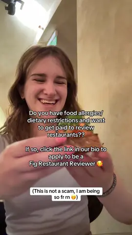 If you are based in the US and have food allergies/dietary restrictions, click the link in bio to apply to be a Fig Restaurant Reviewer 🤭💚 #figapp #dietaryrestrictions #foodallergies #foodintolerances #glutenfree 