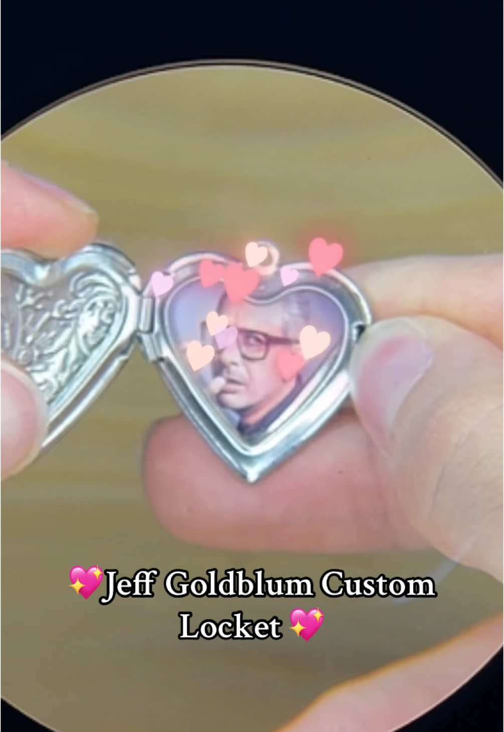 What a silver fox 💕  #CustomLocket #HeartLocket #CustomJewelry #LocketLove #jeffgoldblum #handmadejewelry #locketnecklace #SmallBusiness #jurassicpark 