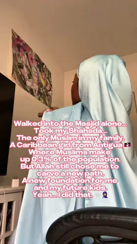 A Caribbean girl from a 0.3% Muslim population. No blueprint. No crowd. Just me, Allah, and a calling I couldn’t ignore. I walked into the Masjid alone and walked out a new me. This is bigger than me really it’s a foundation for my future family, and a reminder that when Allah chooses you… He equips you. 🤍🧕🏽 #N#NewMuslimaS#ShahadaJourneyC#CaribbeanRevertA#AntiguaToIslamF#FaithOverFearC#ChosenByAllahS#SoloButGuidedM#MuslimTikTokR#RevertStoriesB#BismillahAlwaysM#MuslimahInBloomS#SpiritualFlexC#CleoInBloomR#RootedAndRising0#0Point3PercentStrong #didthat 
