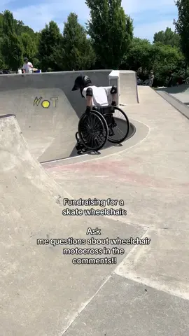 I’ll do my best to answer anything as long as it’s respectful! Gofundme link in bio. I’m Mo and I ride wheelchair motocross (WCMX). Skating is nothing short of a lifeline for me. It’s given me the impossible back, redefining the world through adrenaline and a stubborn refusal to stay down. I used to think a lot of the world was off limits because of my disability. I believed in restrictions simply because they were assigned to me. Now I don’t. Now I skate. This sport gave me life, but to move any forward and access my true skill, I need a custom WCMX chair. I currently skate in a chair that’s 4 inches too wide, so I stuff it with rolled up sweatpants for stability. This chair is highly limiting itself - lt lacks necessary parts for key tricks and hinders my skill at the park. I risk my body while skating in a chair with this width and weight; the lack of stability and control is often the reason for my falls. To qualify to compete and progress in my abilities, I need a safe, well-fit chair with all necessary parts. I am beyond grateful to have received partial funding from the Kelly Brush Foundation, but I need to reach this goal in order to get the chair started. Thank you to anyone who is able to help, I appreciate it and it means the world. #wcmx #adaptiveathlete #fyp #skate #whelchairsports 