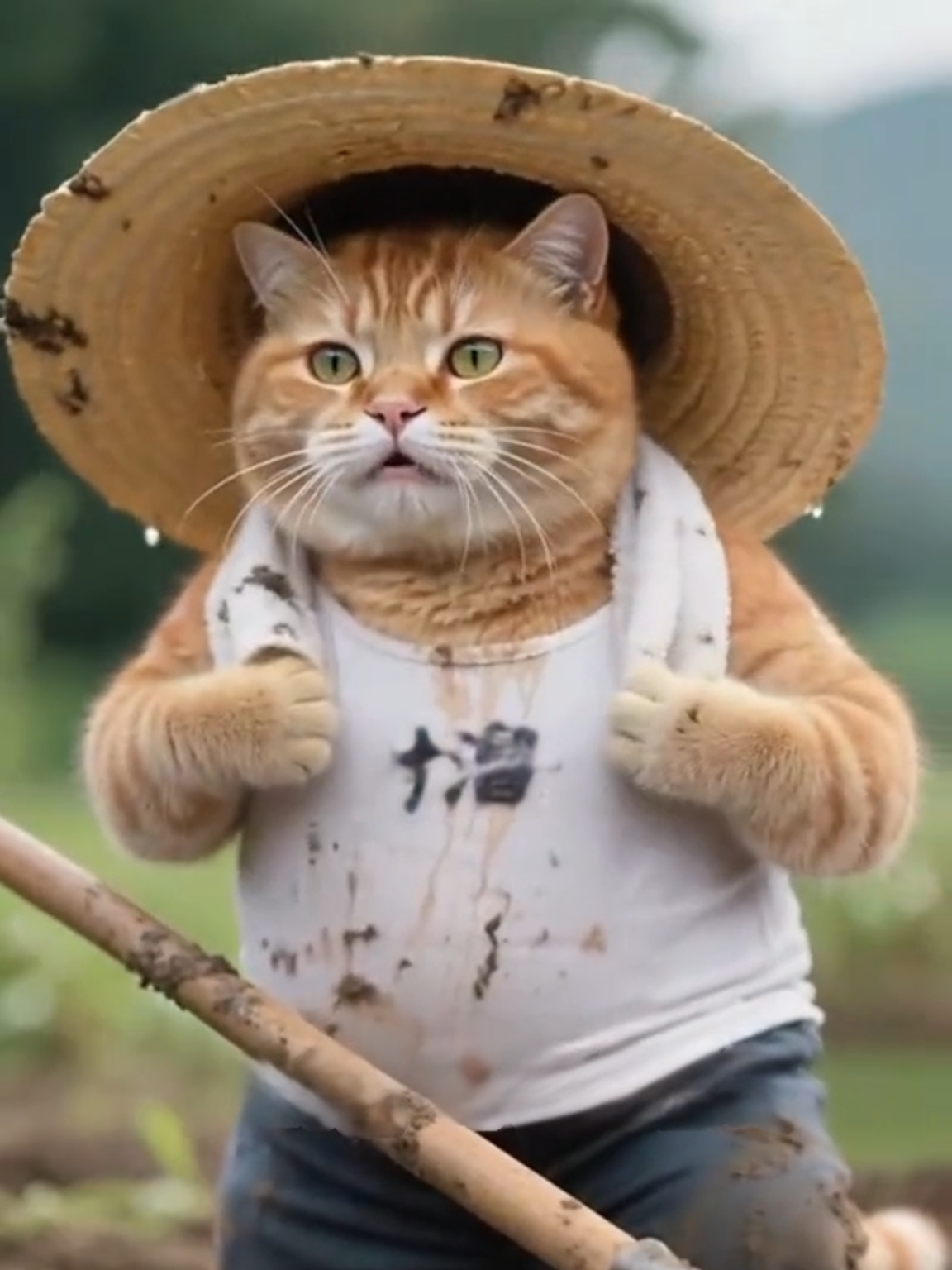 it's too hot even for the orange cat #cat #cutecat #fyp #catlovers #kitty #foryou #orangecat #kucing #aicat #haha #aiart