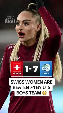 Alisha Lehmann's Swiss national team are beaten 7-1 by 14-YEAR-OLD boys ahead of their Euros preparation 😳😬 #WomensFootball #wsl #football #PremierLeague #euros 