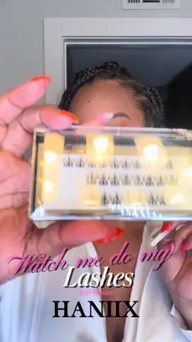 Did this set right before work! I love these lashes are QUICK and EASY to apply ! We are out the door! Im wearing the Spike Chic clusters today! And doubled up for a fuller look! Use my code Sign for 20% off @haniix_official  lashes!
