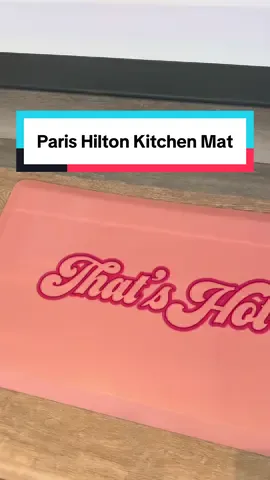 The perfect final touch to my sliving kitchen💕 #parishilton #parisproducts #pinkproducts #pink #pinkkitchen #aesthetic #kitchen #cookware #kitchenmat #mat #fyp #foryou #foryoupage 