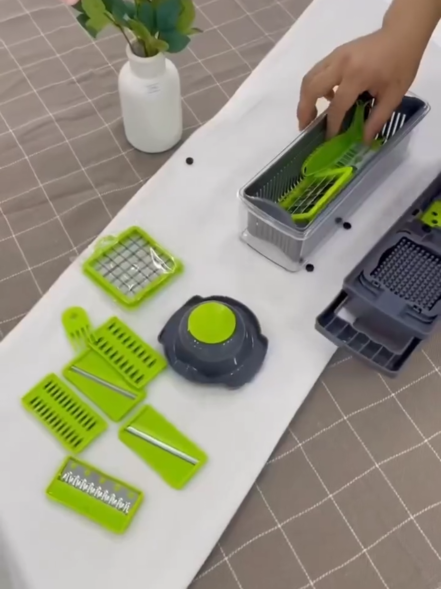 Chop like a chef without the stress! Introducing the 16pcs Multifunctional Vegetable Cutter/Slicer - your all-in-one kitchen hero. From onions to carrots, dice, slice, and shred in seconds with stainless steel precision. BPA-free, FDA-approved, and built to last! Price ₦10,000 Wholesale price - ₦8,500 (MOQ 30PCS)  Make healthy meals faster and cleaner - no tears, no mess! To place your order, please send us a DM or Visit the visit the link in bio to shop on the website. #KitchenEssentials #FoodPrepMadeEasy #HealthyCooking #VegetableSlicer #MealPrepTool #HomeChefApproved #dazzlingvarietyhomestores #kitchenutensilsinlagos 