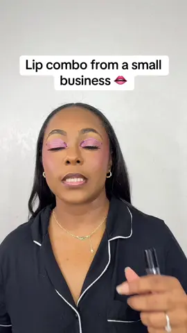 Highlighting a black woman owned small business.. lip combo from @PINKYBLING thank you for sending me your gorgeous products I love them!!  #smallbusinesstiktok #beautybrand #lipcombotutorial #lipcombos #lipcombotiktok #nudelip 