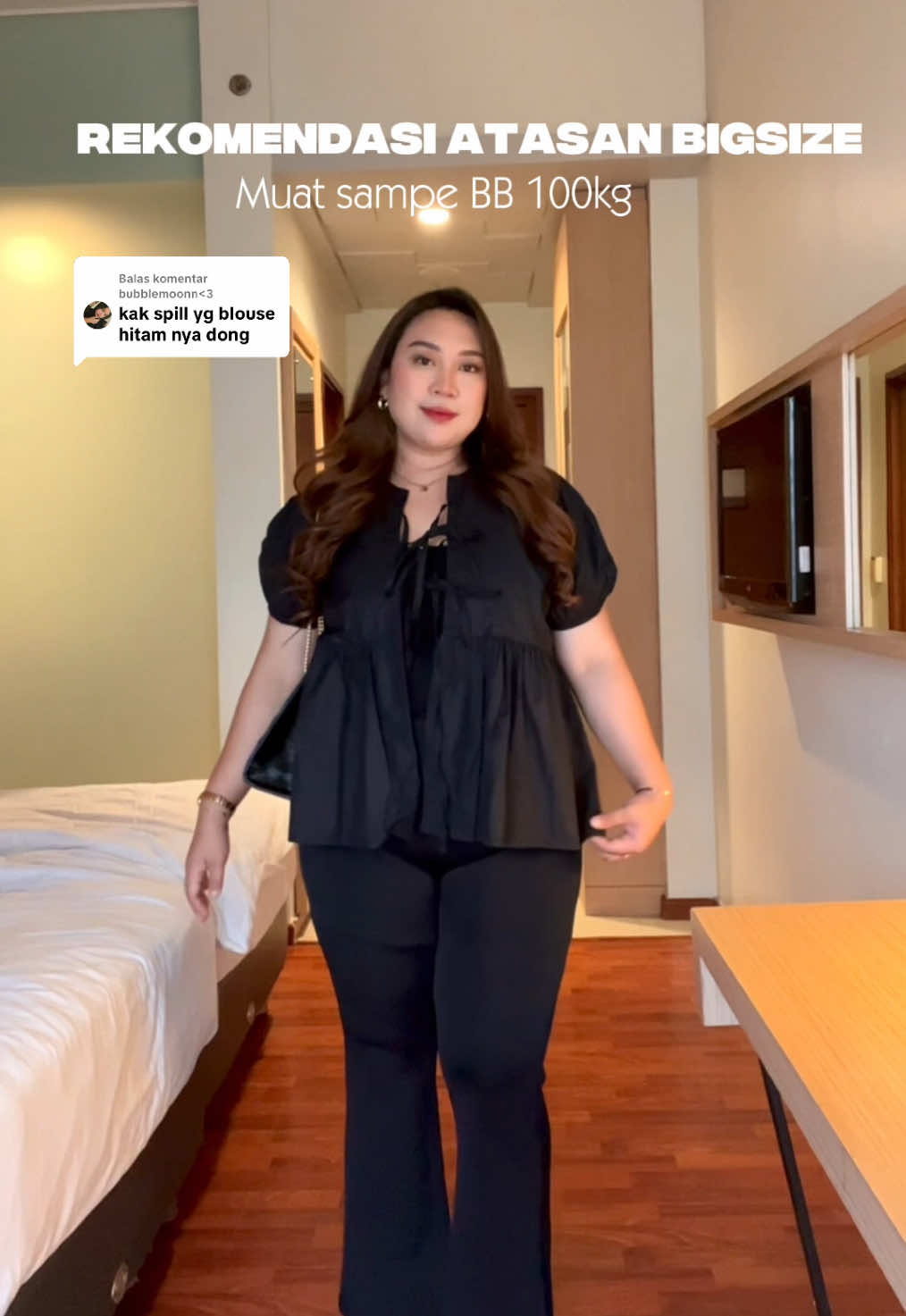Membalas @bubblemoonn<3 Outfit Hitam buta Bigsize ga pernah gagal sih #outfitplussize #guncang66 #satukontentiaphari #30haririviewproduk 