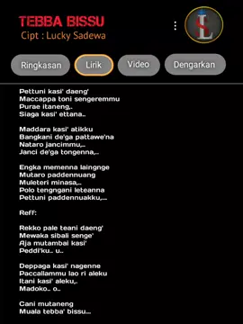 #liriklagu #lagubugis #tebbabissu #laguviral #lirikgoogle #soundviral #fypシ゚viral #bugissulawesi #bugispride🏝️🔥 #fyppppppppppppppppppppppp 