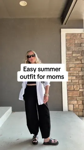 I’m convinced that throwing a white button down over any black base is definitely one of the easiest style tricks I’ve ever learned!  #outfitinspo #momootd #SummerFashion #summeroutfit #styleinspo #styletips #ootdinspo #whatiwore 