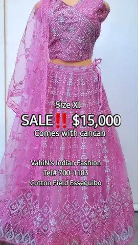 New Arrival of Gorgeous fully stitched lehengas with Heavy works available in store at VahiN's Indian Fashion  Tel# 700-1103 for more information  Located at Cotton Field Opposite Safeway Supermarket on the Essequibo Coast  Size Xl
