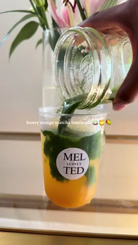 my favorite summer drink for matchas! 🍵🥭🍯 @meltedsupply  #fyp #Matcha #MatchaTok #MatchaLemonade #Lemonade #Refresher #MatchaRefresher #MatchaAtHome #LemonadeAtHome #LemonadeRecipe #MatchaRecipe #Honey #HoneyMango #HoneyMatcha #MangoMatcha #MangoSyrup #HoneySyrup 